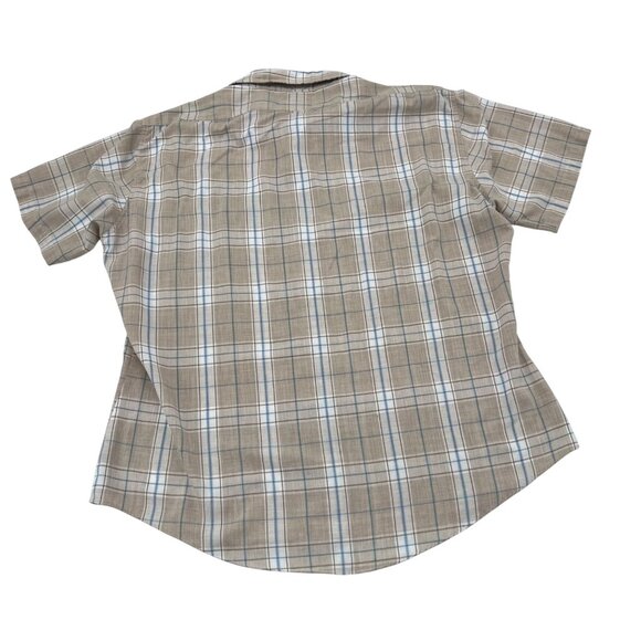 Levis Mens Tan Plaid Short Sleeve Shirt XL Button-Up Vintage - Picture 6 of 6